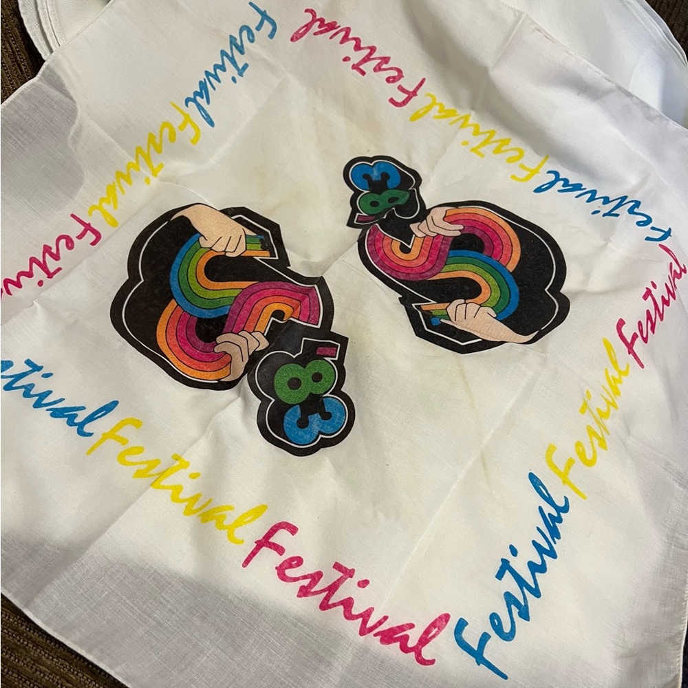 Original vintage US Festival scarf 21” square